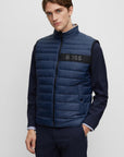 Hugo Boss Mens Chest Trim Logo Gilet Navy