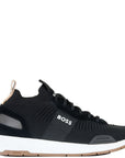 Hugo Boss Mens Titanium Run Sneakers Charcoal