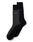 Hugo Boss Mens 2 pack Dot Patterned Socks Black