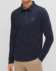 Hugo Boss Mens Square Logo Polo Shirt Navy