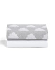 2 Pack Moses Basket/Pram Fitted Sheets - Cloud Nine