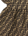 Fendi Baby Girls Collar Dress FF Print Brown