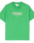 Fendi Baby Unisex Logo Print T-shirt Green