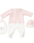 Fendi Baby Girls Babygrow, Hat & Bib Set Pink