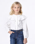 Chloe Girls Washed Jeans in Denim Blue