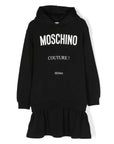 Moschino Girls Couture Logo Hooded Dress in Black