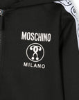 Moschino Boys Tape Logo Hoodie in Black