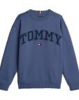 Tommy Hilfiger Varsity Logo Crew Neck Sweatshirt Blue