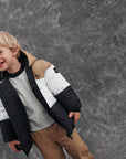 Boss Baby Boys Three Colour Jacket in Black / White / Brown