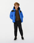 Boss Boys Hooded Logo Jacket in Blue