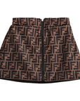 Fendi Girls Reversible Black & Monogram Print Skirt