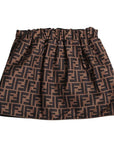 Fendi Girls Reversible Black & Monogram Print Skirt