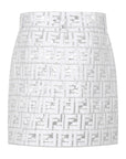 Fendi Girls Metallic Silver FF All Over Skirt