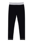 Fendi Girls Silver FF Print Waistband Leggings Black