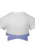 Fendi Girls Crop T-Shirt White