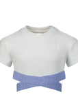 Fendi Girls Crop T-Shirt White