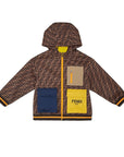 Fendi Boys Bomber Jacket Brown