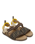 Fendi Girls FF Sandals Brown