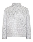 Fendi Girls Metallic Silver FF All Over Jacket