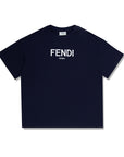 Fendi Boys T-Shirt Logo Navy