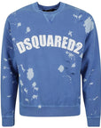 Dsquared2 Mens Logo Cotton Sweatshirt Baja Blue