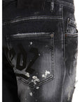 Dsquared2 Mens Washed Skater Jeans Black