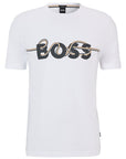 Hugo Boss Mens Noodle Logo T Shirt White