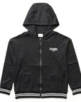 Fendi Boys FF Logo Zip-Up Hoodie Black