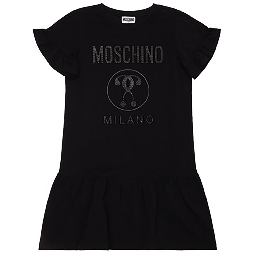 Moschino Girls Embroidered Dress Black
