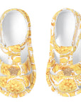 Versace Girls Classic Print Sandals Gold