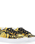 Versace Unisex Barocco Print Sneakers Gold