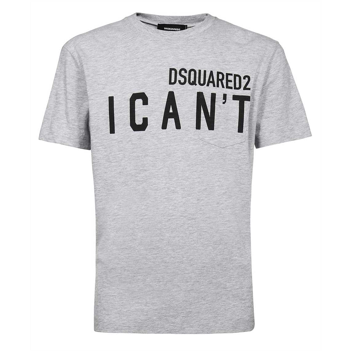 Dsquared2 Men&#39;s &quot;I CAN&#39;T&quot; Logo T-Shirt Grey