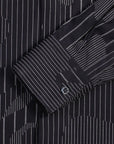 Neil Barrett Men's Camouflaged Pinstripe Shirt Dark Navy