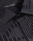 Neil Barrett Men's Camouflaged Pinstripe Shirt Dark Navy