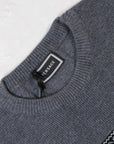 Young Versace Boys Tape Logo Knitted Jumper Grey