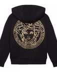 Versace Boys Zip Hoodie Black