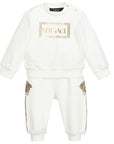 Versace Boys Logo Tracksuit White