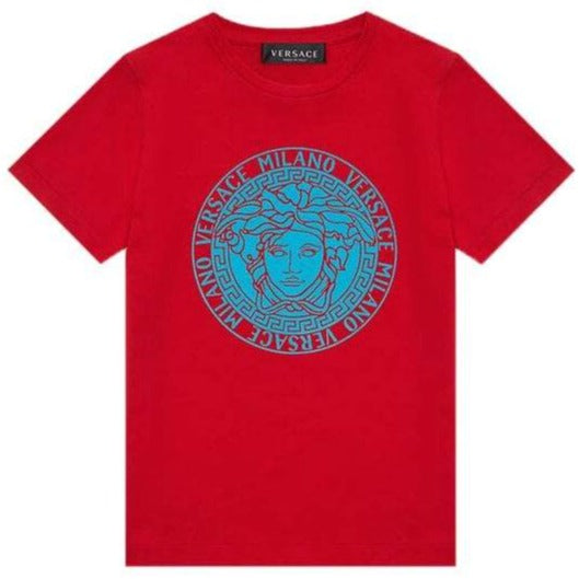 Versace Boys Red Cotton T-shirt
