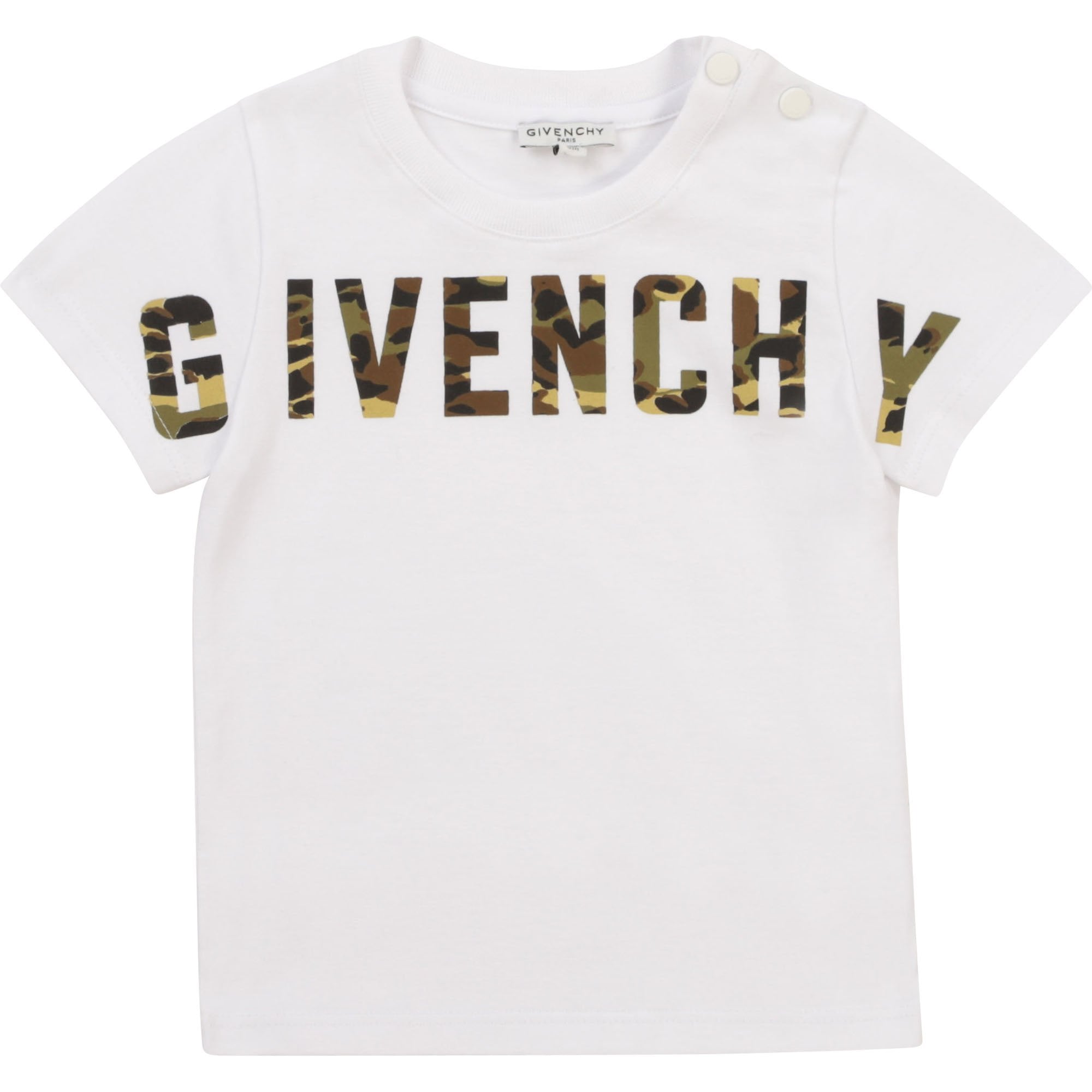 Givenchy Baby Boys White Camo Logo Baby T Shirt Maison Threads