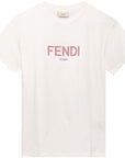 Fendi Girls Logo T-Shirt White