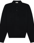 Z Zegna Men's Long-Sleeved Polo Shirt Black