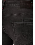 Philipp Plein Men's Super Straight Cut Skull Jeans Black