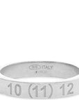 Maison Margiela Men's Thin Number Engraved Ring Silver