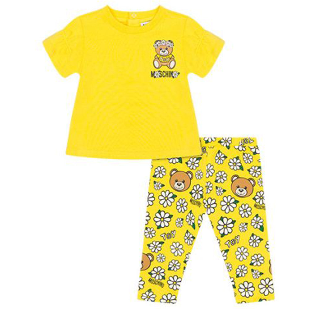 Moschino Girls T-shirt Pyjamas Set Yellow