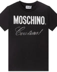 Moschino Girls Couture Diamante Logo T-Shirt Black