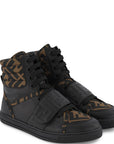 Fendi Kids Unisex High Top Trainers Black