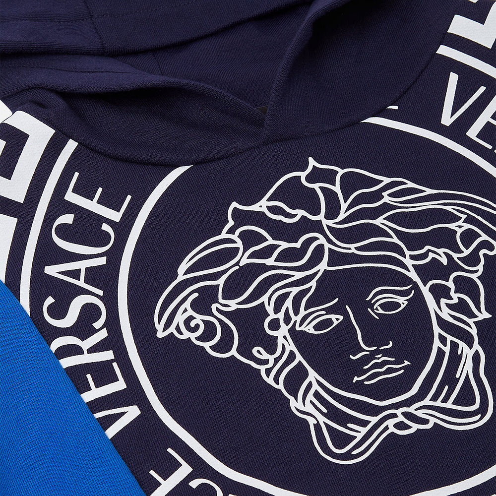 Versace Boys Medusa Hoodie Blue Maison Threads
