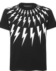Neil Barrett Mens Fair Isle Thunderbolt T-shirt Black