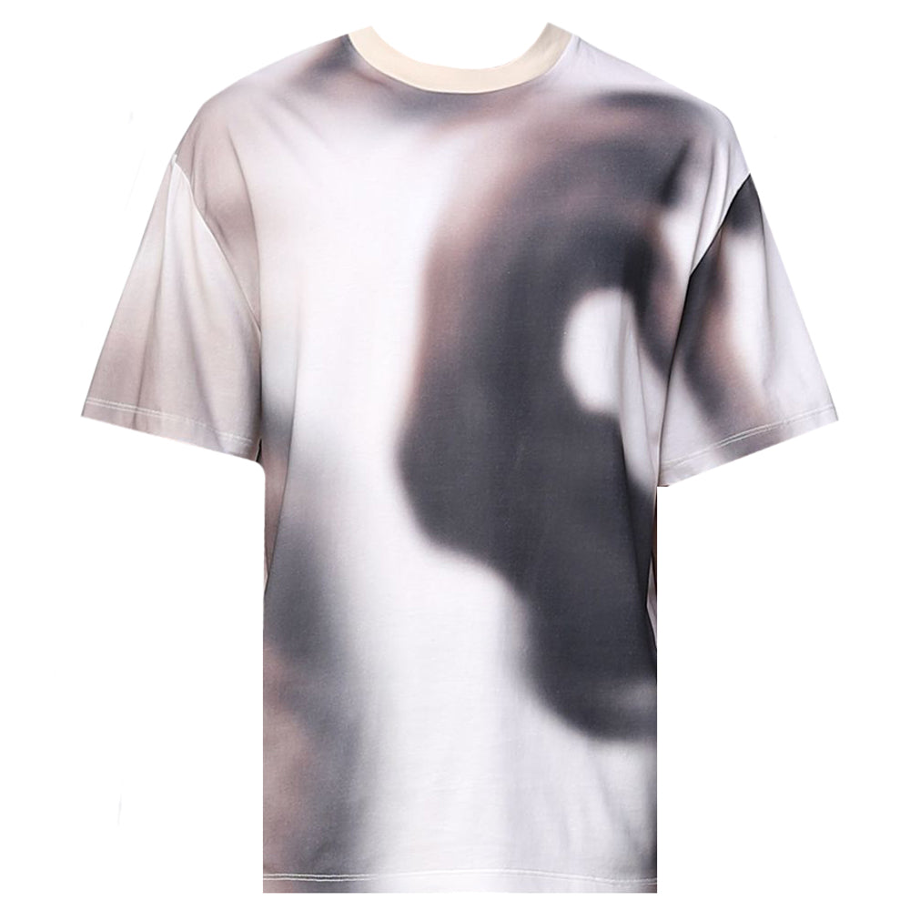 Neil Barrett Mens Blurred Dancers Print T-shirt Beige