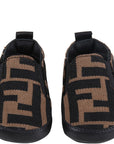 Fendi Baby Unisex FF Sneakers Brown